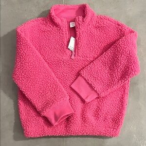baby GAP Pink Fleece Sherpa Quarter Zip